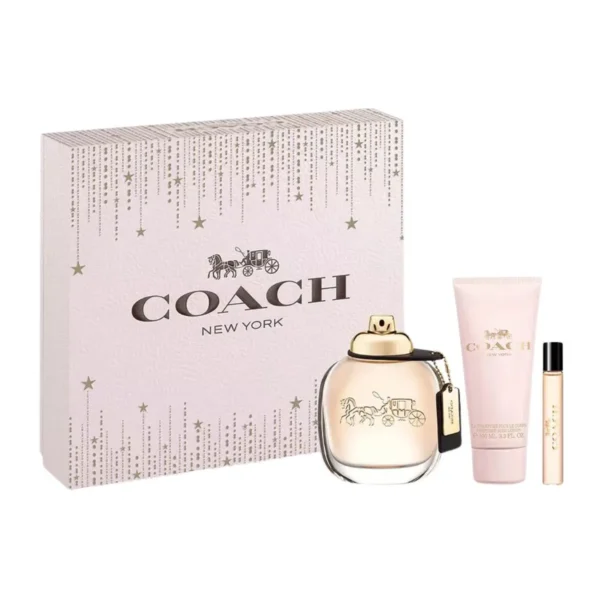 Coach New York Gift Set 3 pcs Eau de Parfum EDP Spray for Women 3oz 90ml - UPC: 3386460138840