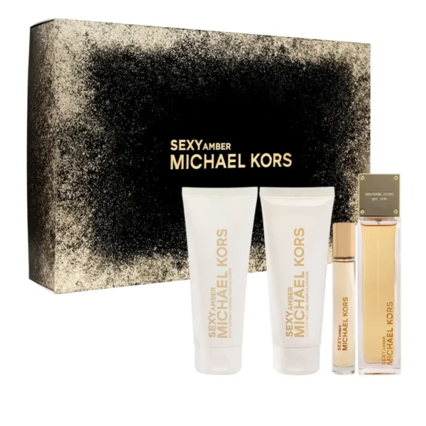 Michael Kors Sexy Amber 4 pcs Gift Set Eau de Parfum EDP Spray for Women 3.4oz 100ml - UPC: 850049716482