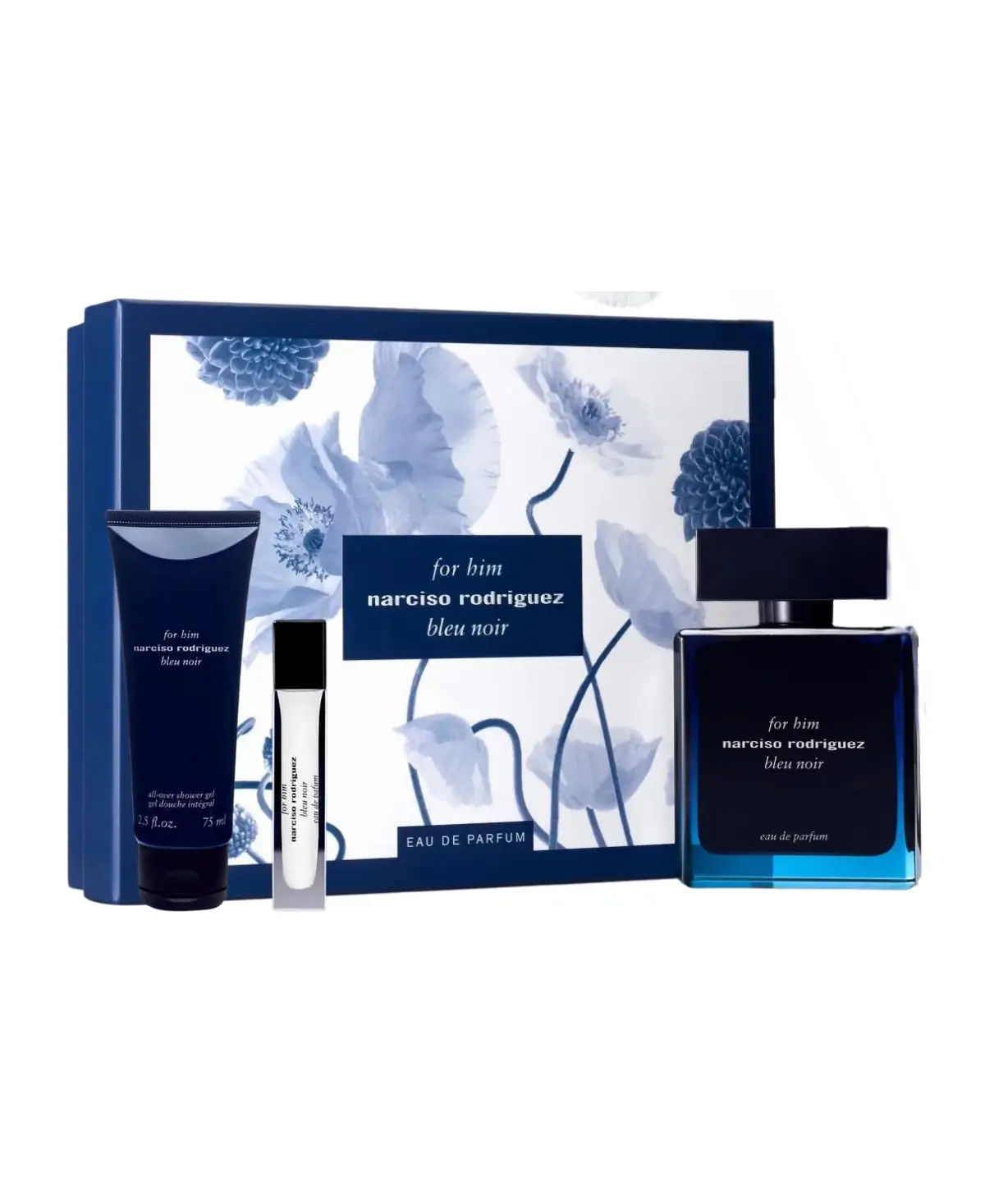 Narciso Rodriguez For Him Bleu Noir Gift Set 3 pcs Eau de Parfum EDP Spray for Men 3.4oz 100ml - UPC: 3423222092726